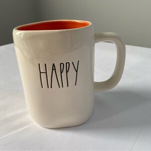 Rae Dunn by Magenta HAPPY HALLOWEEN Ceramic LL Coffee Mug Orange Interior